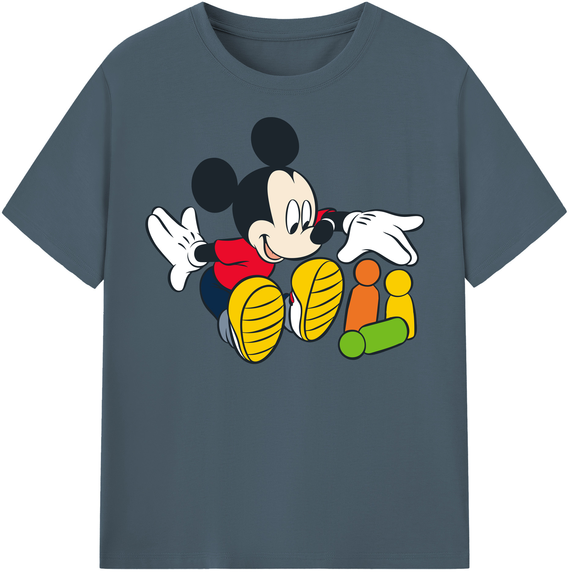 （画像用） ミッキーマウス Mickey Mouse 綿100％半袖Tシャツ（フロントプリント）